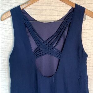 Tobi Navy Blue Open Back Sleeveless Mini Dress
